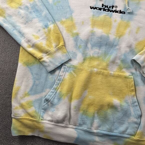 HUF Worldwide Hoodie Adult Extra Large Long Sleeve Tie Dye Casual Sweater Men's - Picture 7 of 14